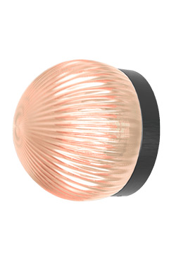 Small wall light in black metal and transparent smoked glass Roi - Wall lights by Robin