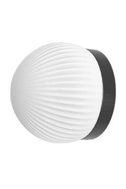 Small wall light in black metal and white opal glass - Wall lights by Robin