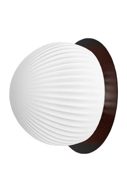 Small wall light in black metal and white opal glass Roi - Wall lights by Robin