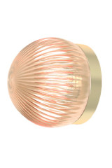 Small wall light in satin brass and transparent smoked glass Roi - Wall lights by Robin
