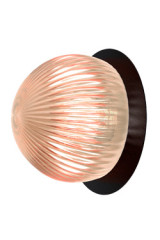 Small wall light with black metal disc and smoked glass Roi - Wall lights by Robin
