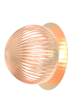Small wall light with satin brass disc and smoked glass Roi - Wall lights by Robin