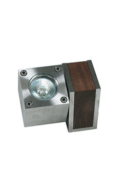 Q-BIC spot d' extérieur cube orientable en teck et inox - Spot & projecteur d'extérieur by Royal Botania