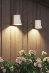 Beacon Wall white porcelain outdoor wall sconce - Exterior wall lights by Royal Botania