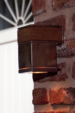 Q-Bic outdoor wall light in stainless steel and teak - Exterior wall lights by Royal Botania