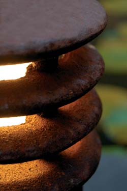 Rusty balise de jardin section ronde fonte d'acier 40cm