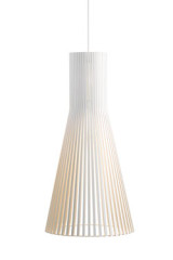 Suspension conique grand modèle blanche et bois - Suspension by Secto Design