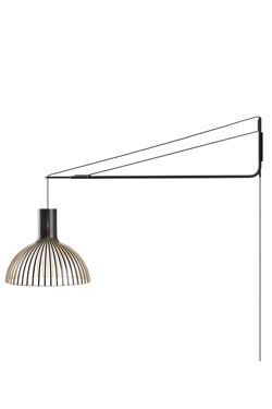 Victo grande applique télescopique noire - Applique by Secto Design