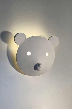 Applique pour enfant masque d'ourson en plâtre - Luminaire enfant by Sedap