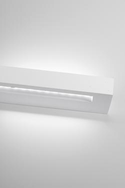 Applique Sucre LED 30 rectangulaire en plâtre naturel blanc 30cm