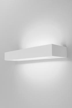 Applique Sucre LED 30 rectangulaire en plâtre naturel blanc 30cm