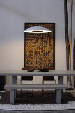 Astre suspension coupole en plâtre et marbre
