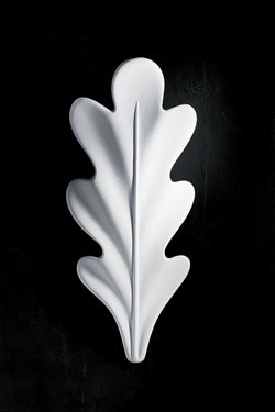 Chêne applique en plâtre blanc en forme de feuille de chêne - Applique by Sedap