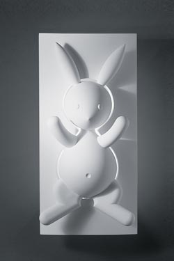 Bunny natural plaster wall lamp for children's room