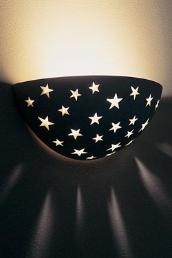 Etoile wall lamp in natural white plaster