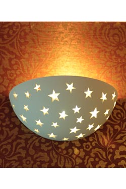 Etoile wall lamp in natural white plaster