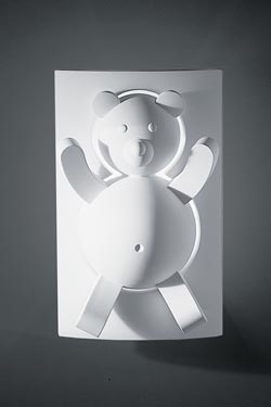 Teddy bear natural plaster wall lamp for children's room