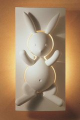 Lapin applique en plâtre naturel pour chambre d'enfant - Luminaire enfant by Sedap