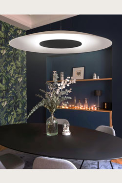 Astre pendant lamp in plaster and marble