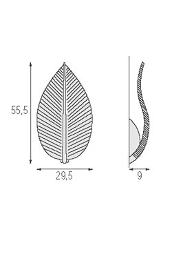 Charme 1380 white plaster wall light, leaf-shaped