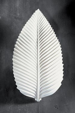 Charme 1380 white plaster wall light, leaf-shaped - Wall lights by Sedap