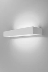 Sugar LED 30 wall lamp in rectangular natural plaster white 30cm - Wall lights by Sedap