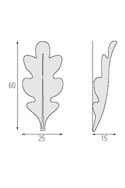 White plaster oak leaf shaped wall lamp 