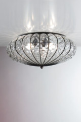 Academia Venetian ceiling light in blown glass and nickel 48cm - Ceiling lights by Siru