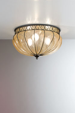 Margherita amber blown glass dome ceiling light - Ceiling lights by Siru