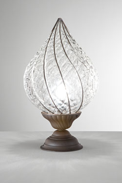 Goccia outdoor table lamp in Baloton crystal - Exterior post-top lamps by Siru