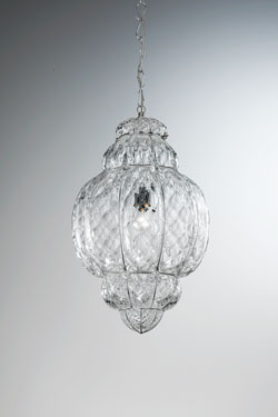 Classical Venetian style pendant lamp in blown glass 45cm - Pendants by Siru