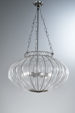 6-light blown glass pendant lamp Harem 70cm - Pendants by Siru