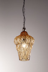 Venetian amber baloton lantern Piazza - Pendants by Siru