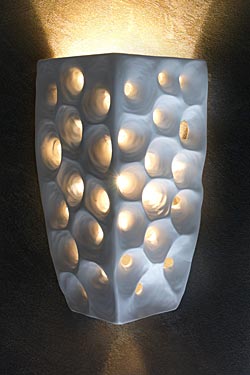 Ares applique murale en céramique blanche intérieur doré - Applique by Munari par Stylnove Ceramiche