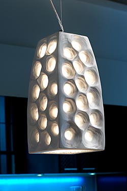 Ares suspension céramique blanche intérieur doré - Suspension by Munari par Stylnove Ceramiche