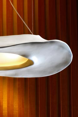 Argo suspension ovale céramique blanc mat