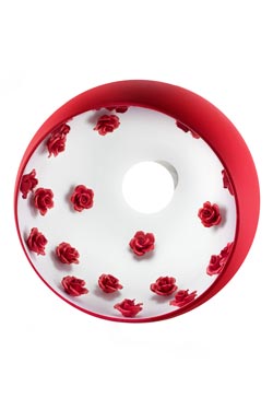 Atlas Roses suspension globe rouge en céramique décoré de roses - Suspension by Munari par Stylnove Ceramiche