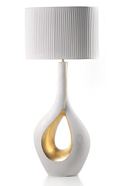 Ca'Doro lampadaire en céramique blanc et doré - Lampadaire by Munari par Stylnove Ceramiche