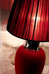 Calypso lampe potiche rouge mat en céramique  - Lampe de table by Munari par Stylnove Ceramiche