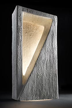 Crono lampe de table rectangulaire blanche en céramique brute - Lampe de table by Munari par Stylnove Ceramiche
