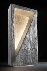 Crono lampe de table rectangulaire blanche en céramique brute - Lampe de table by Munari par Stylnove Ceramiche