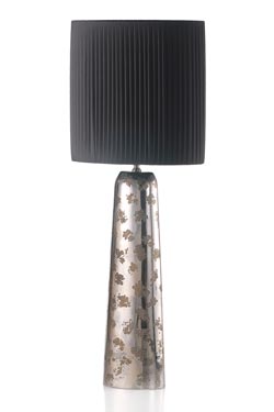 Deep lampe potiche étroite céramique platine brillant et motif mat petit modèle