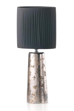 Deep lampe potiche étroite céramique platine brillant et motif mat petit modèle
