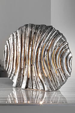 Dune lampe en céramique feuille d'argent - Lampe de table by Munari par Stylnove Ceramiche