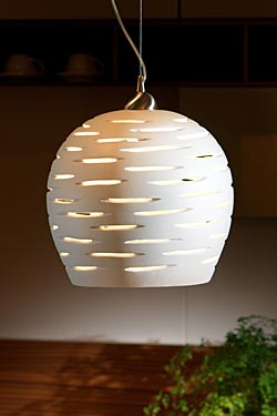 Giasone suspension ronde céramique blanc mat - Suspension by Munari par Stylnove Ceramiche