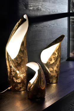 Holy lampe dorée en céramique intérieur banc petit modèle
