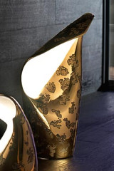 Holy lampe dorée en céramique intérieur banc petit modèle - Lampe de table by Munari par Stylnove Ceramiche
