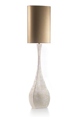 Lampadaire arrondi damassé et abat-jour cylindrique - Lampadaire by Munari par Stylnove Ceramiche