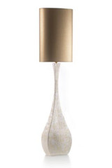 Lampadaire arrondi damassé et abat-jour cylindrique - Lampadaire by Munari par Stylnove Ceramiche