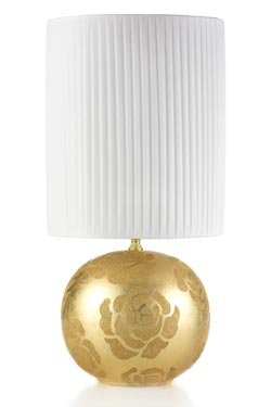 Linea Globe lampe ronde dorée motif fleurs petit modèle
